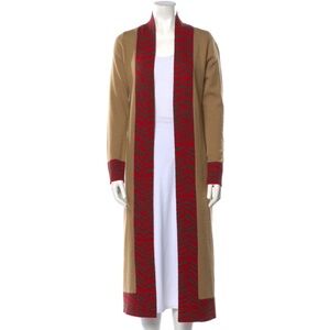 Madeleine Thompson Wool Cashmere Blend Striped Duster Cardigan Sweater